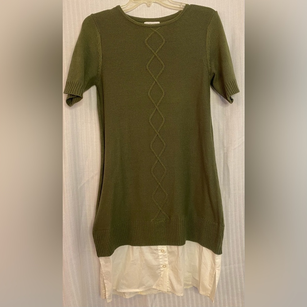 NY &Co green knit dress with T-shirt bottom size S cute & comfy!